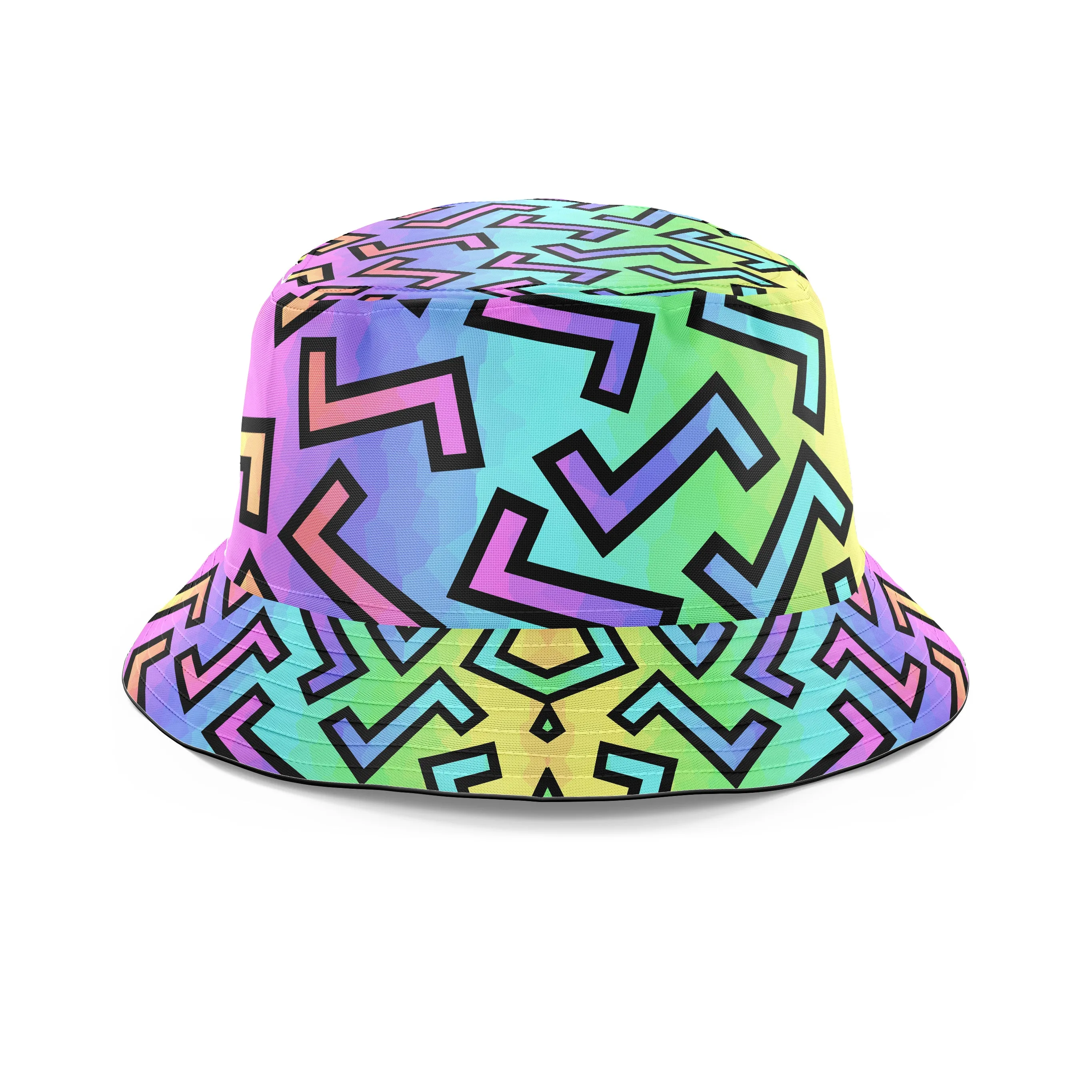 80s Rainbow Bucket Hat