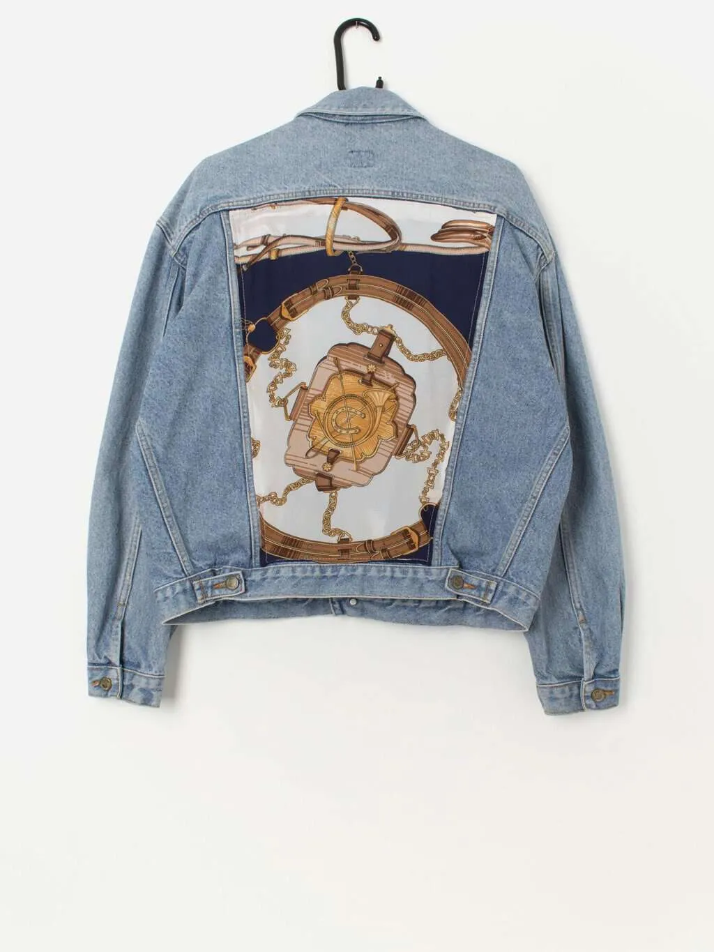 90s vintage customised Lee denim jacket with horseshoe graphic – Large