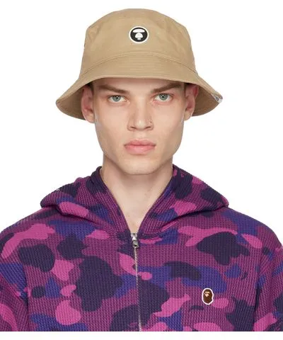 A Bathing Ape Beige Logo Bucket Hat