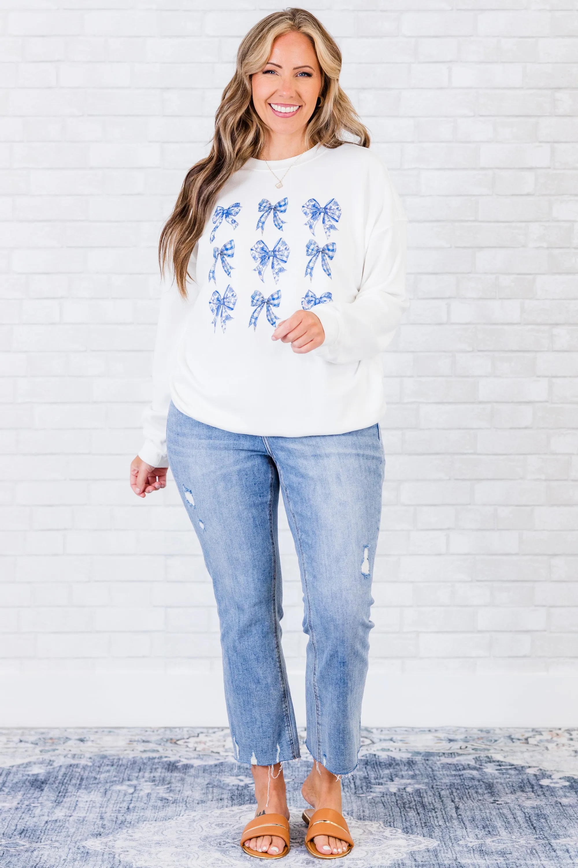 A Moment For The Bow Pullover, White