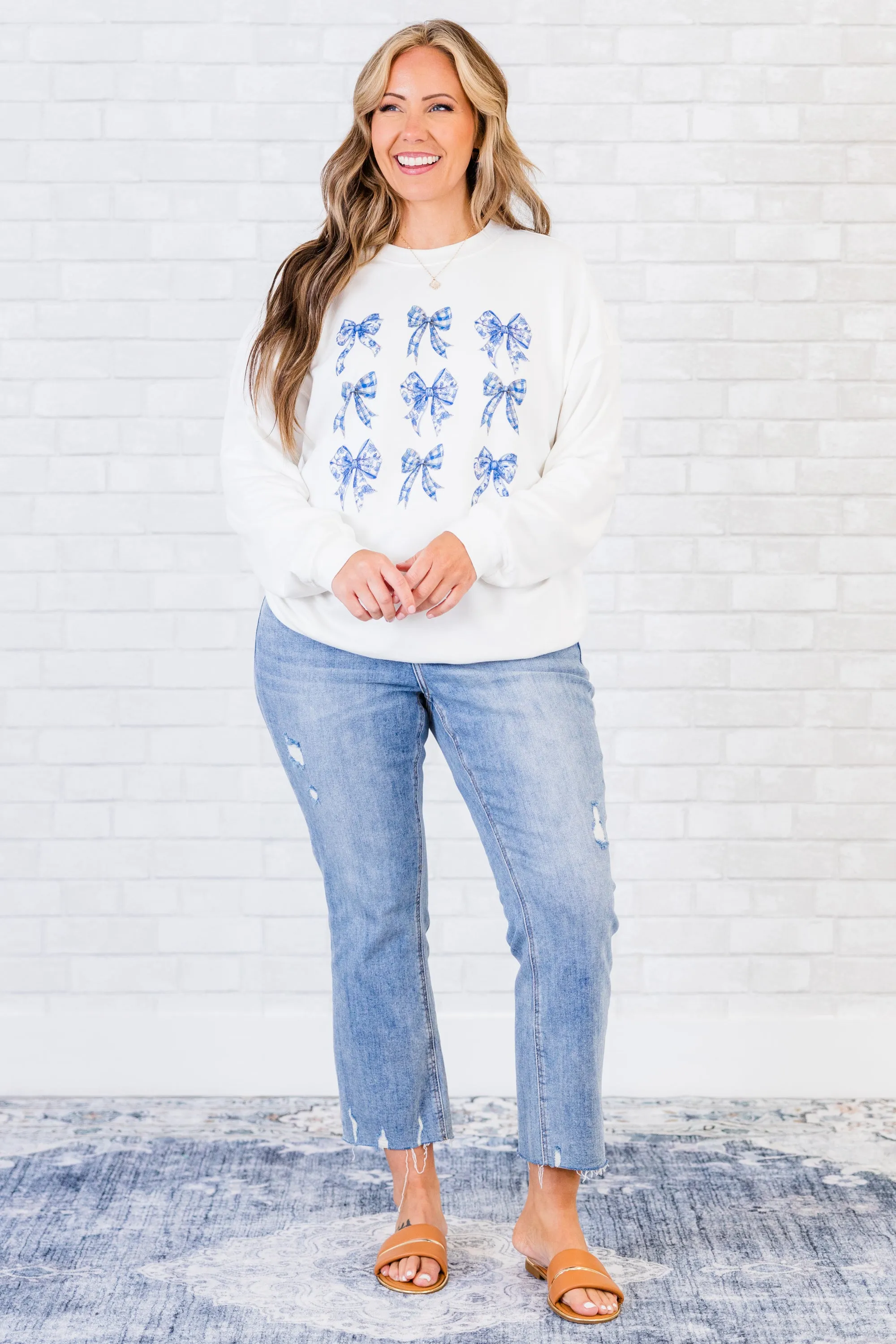 A Moment For The Bow Pullover, White