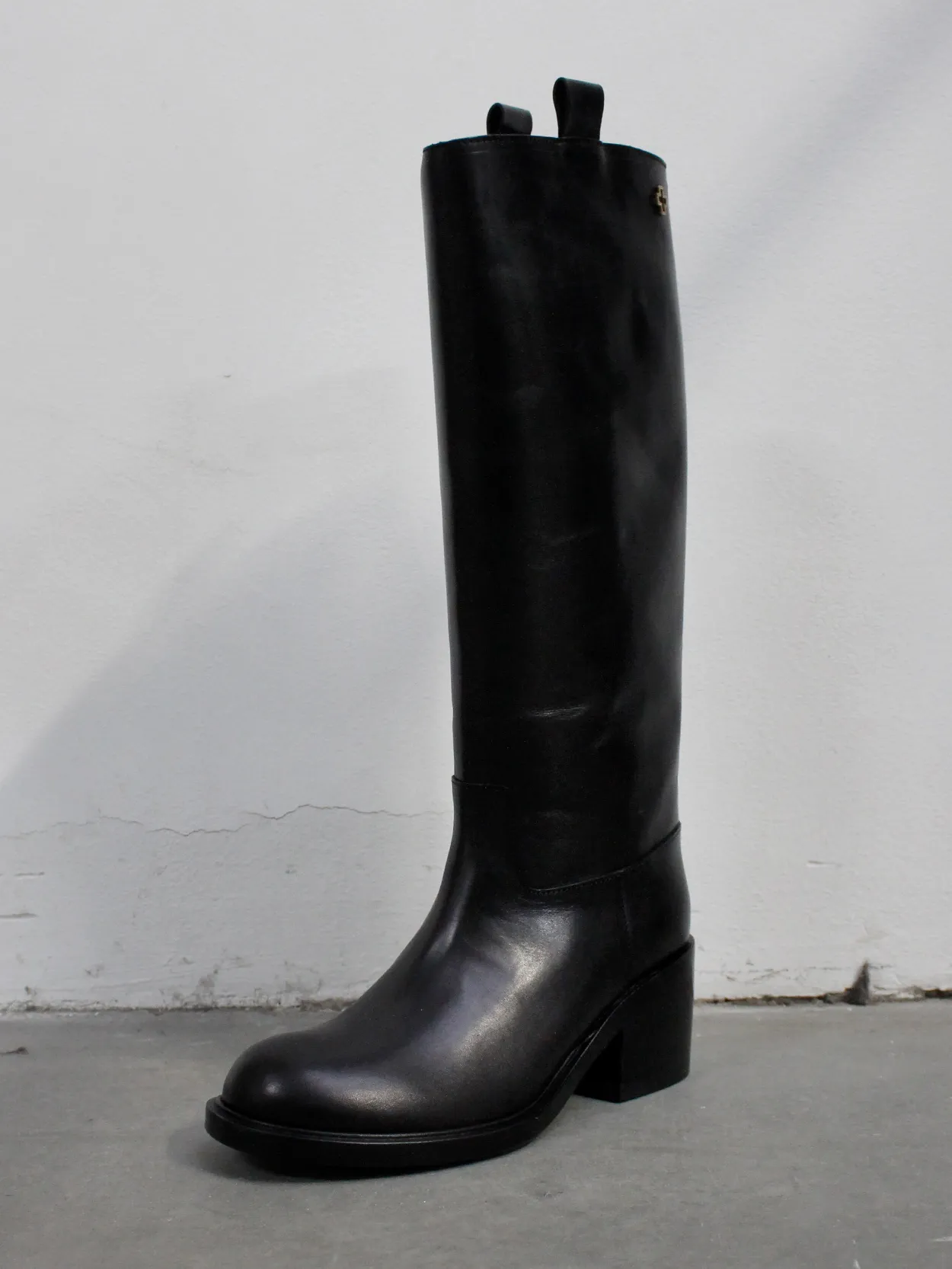 A.F. Vandevorst Black Beauty classic riding boots with brown diamond cross (39) — pair 9/12