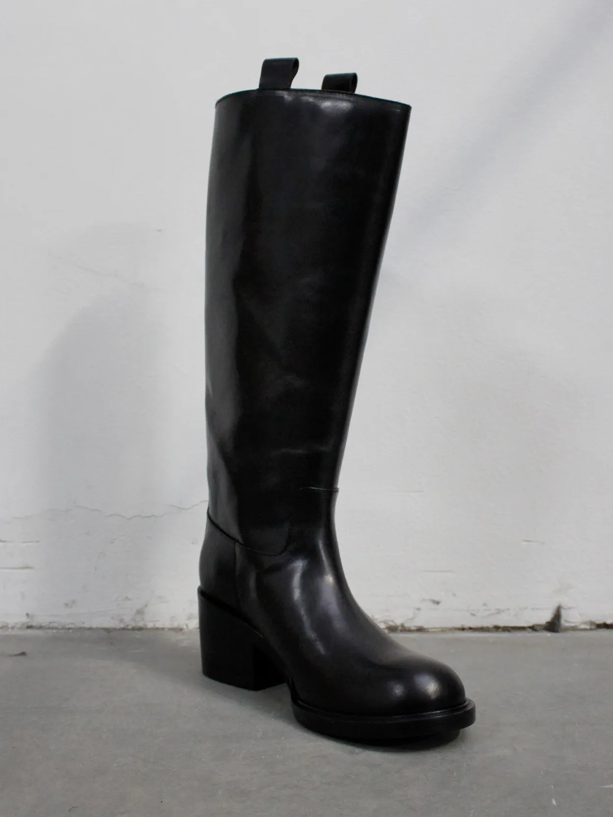 A.F. Vandevorst Black Beauty classic riding boots with brown diamond cross (39) — pair 9/12