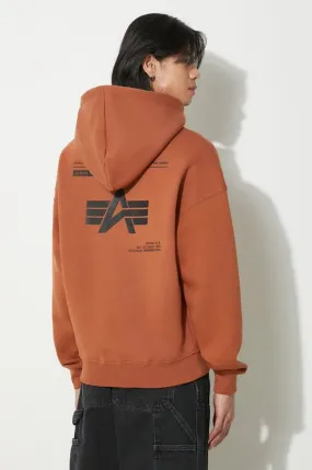 Alpha Industries sweatshirt Logo BP Hoody men's brown color 146336