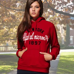 Alpha Omicron Pi State and Date Printed Hoody - Gildan 18500 - CAD