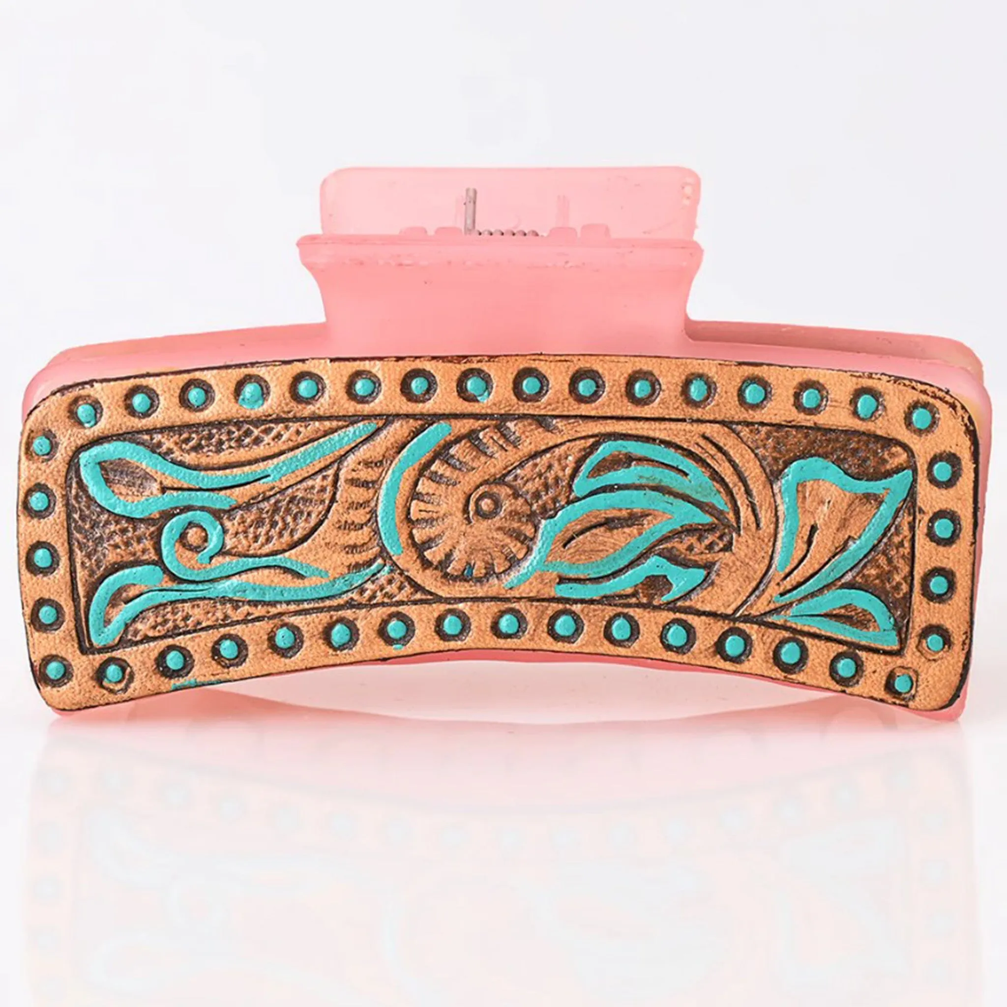 American Darling Painted Tooled Leather Hairclip