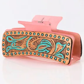 American Darling Painted Tooled Leather Hairclip