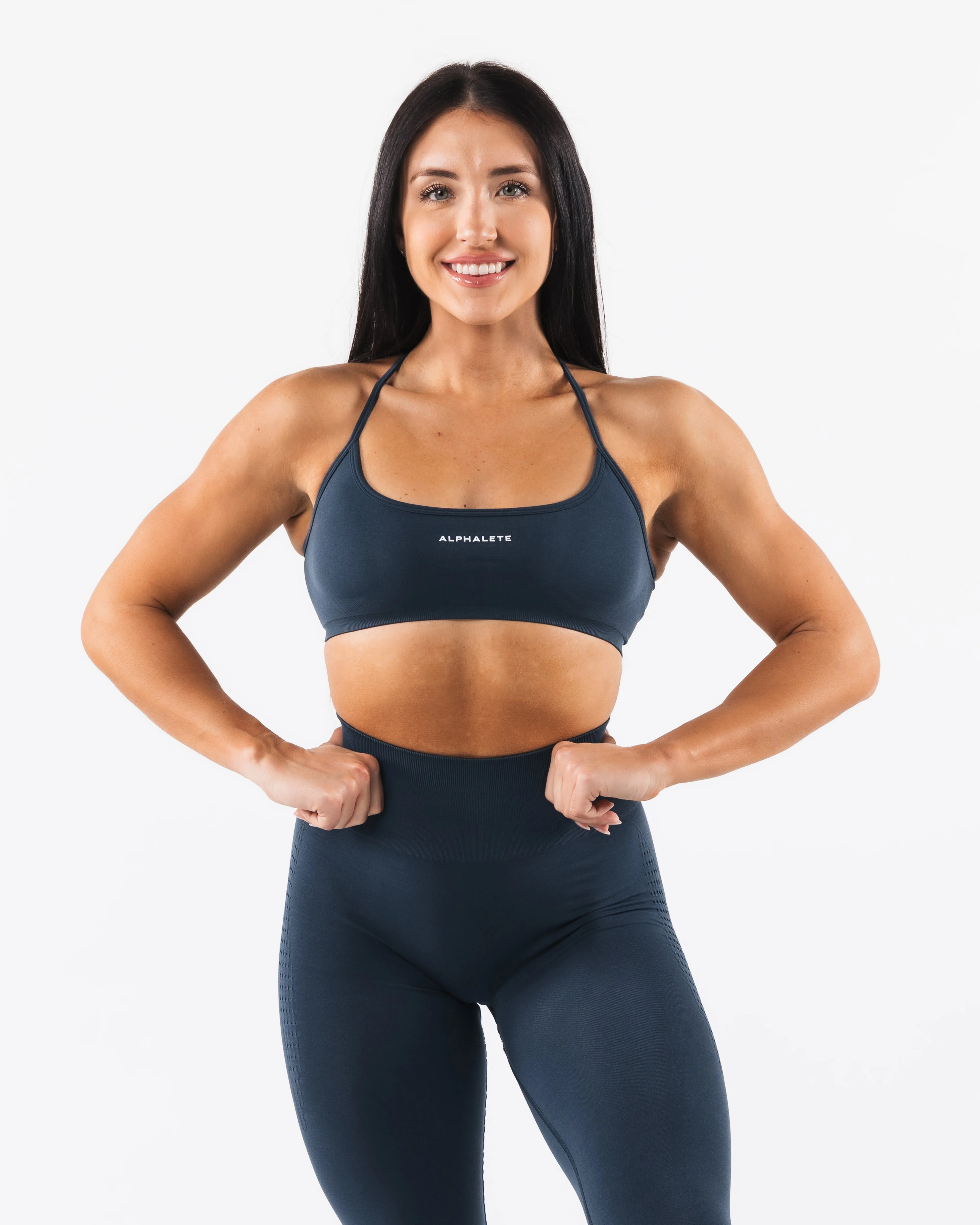 Amplify Back Cross Bra - Trusted Blue