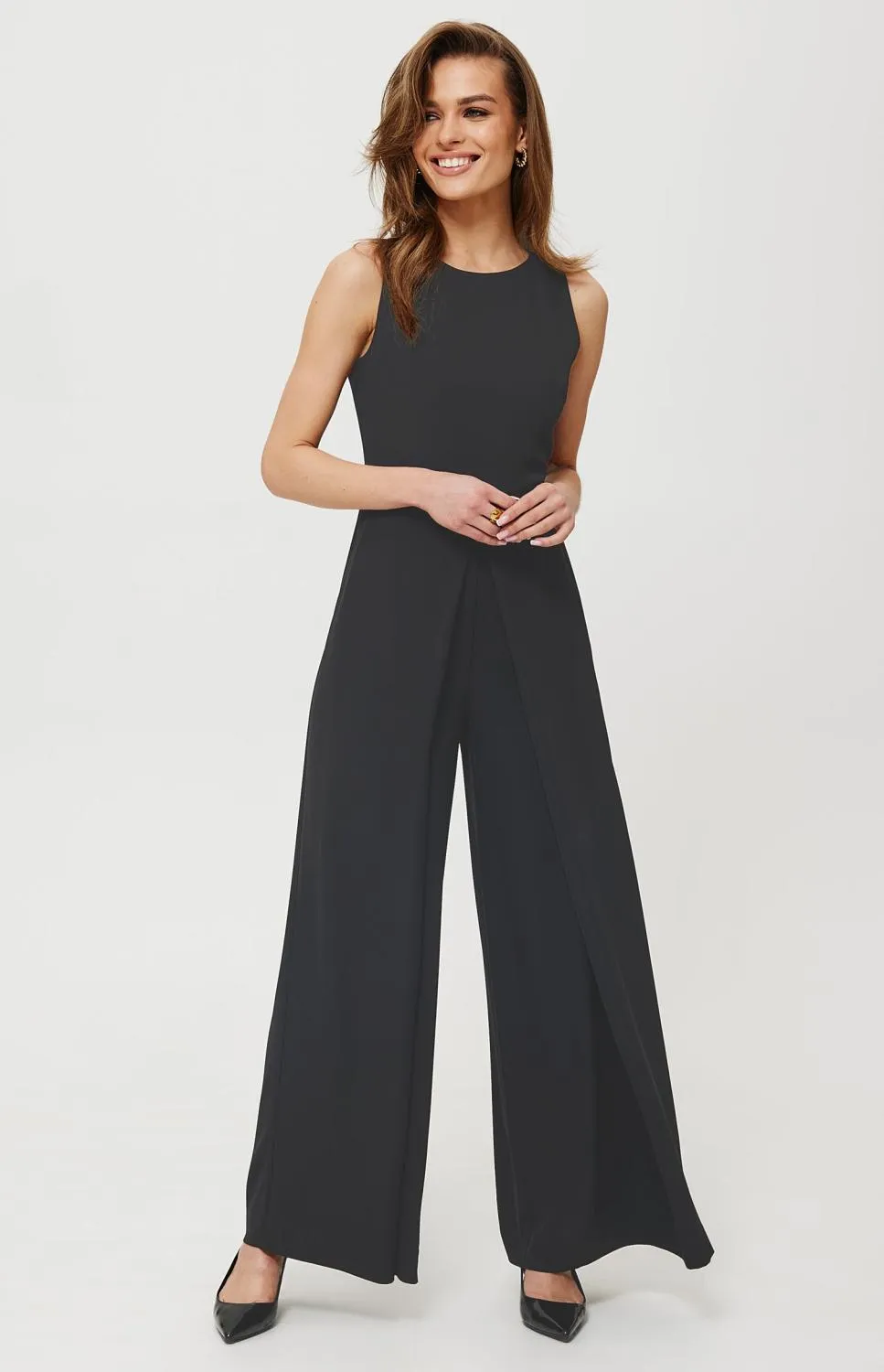 Back wide legs jumpsuit