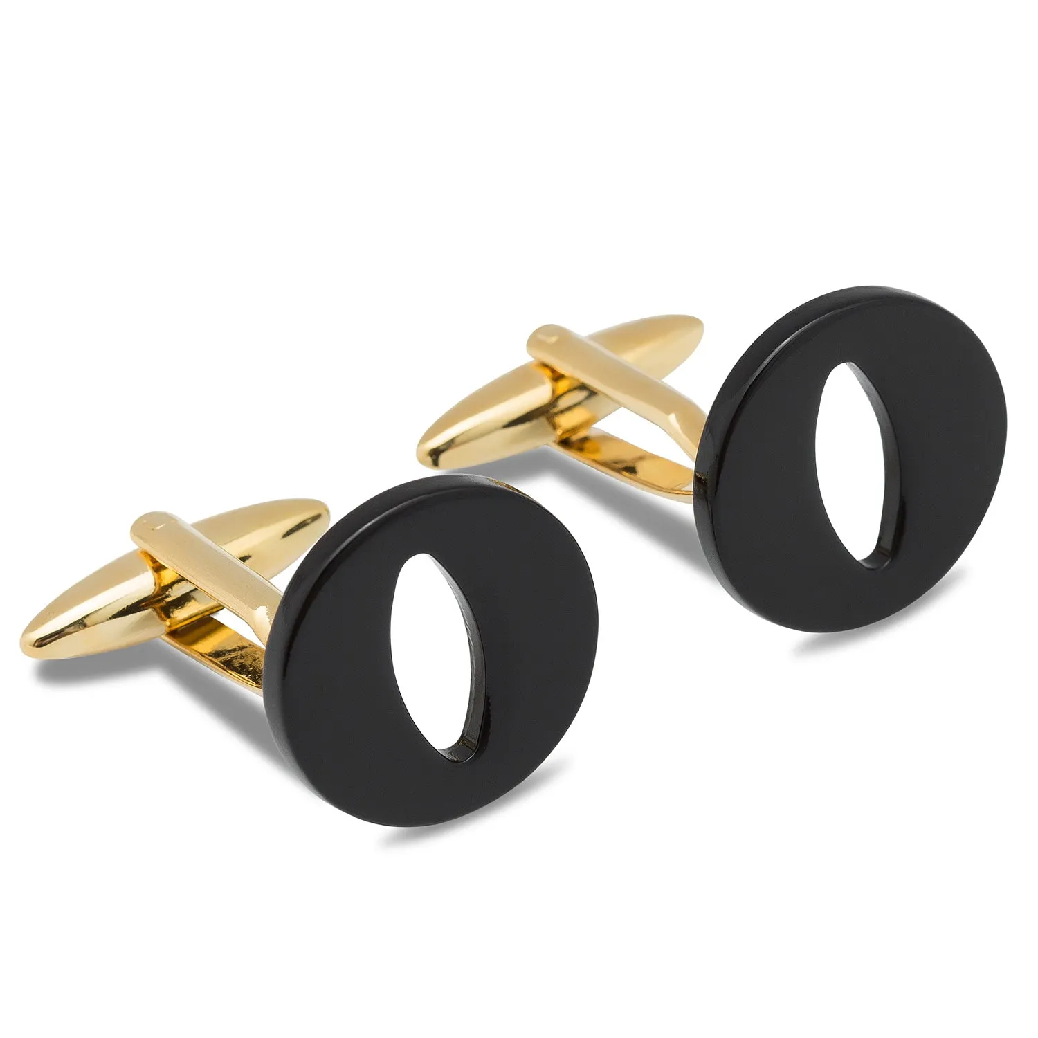 Black And Gold Letter O Cufflinks