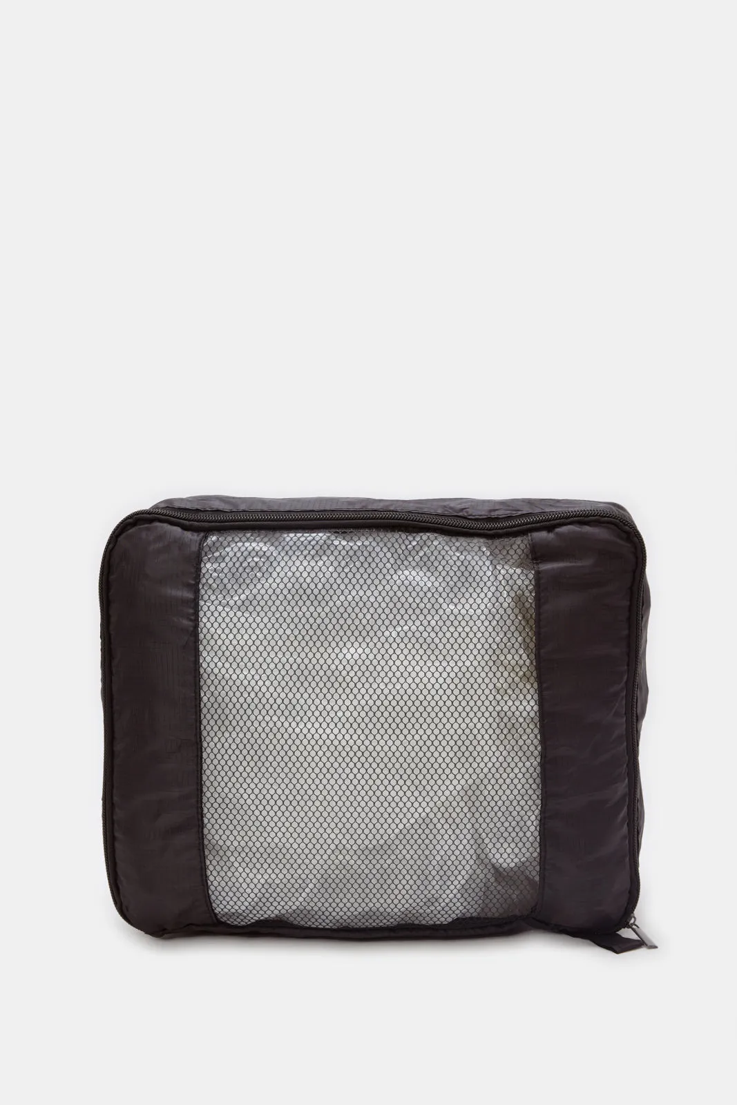 Black Plain Foldable 4 Piece Set Storage Bag