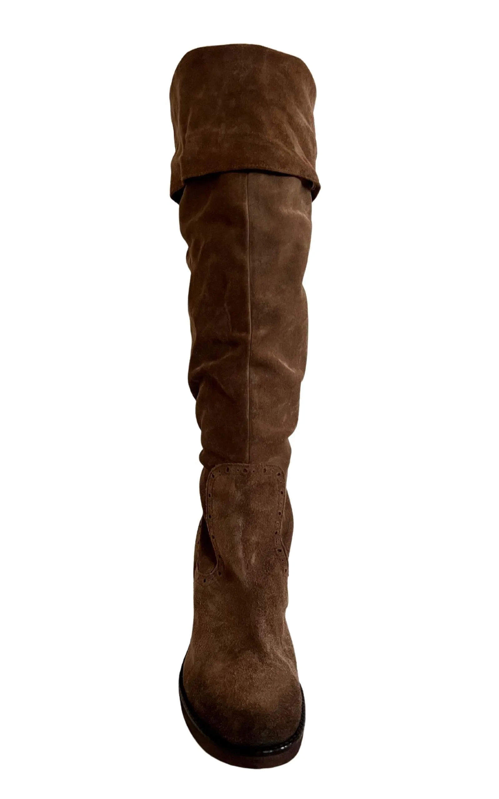 Brown Leather Knee High Boots