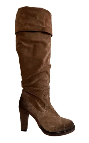 Brown Leather Knee High Boots