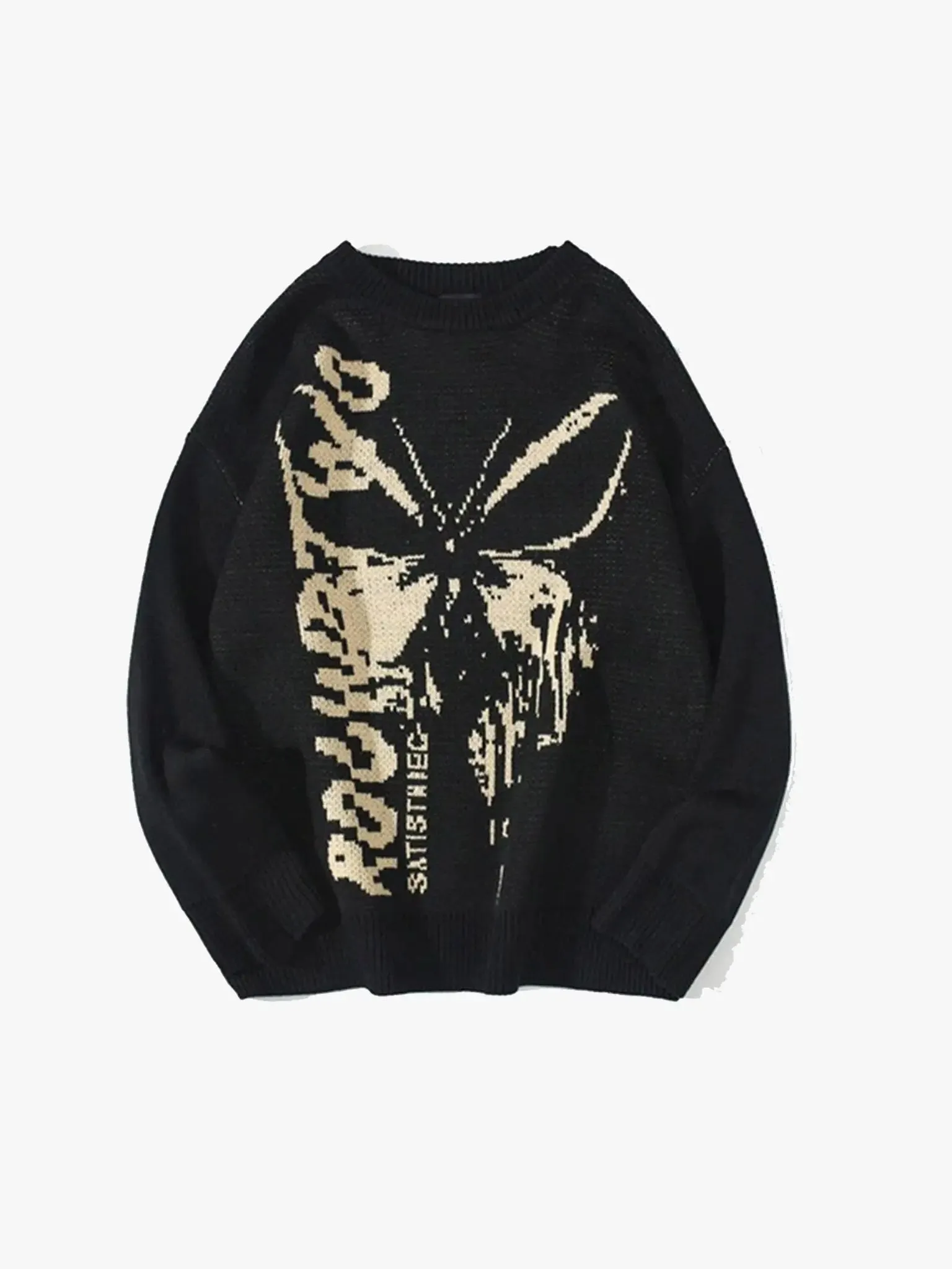 Butterfly Print Goth Sweater