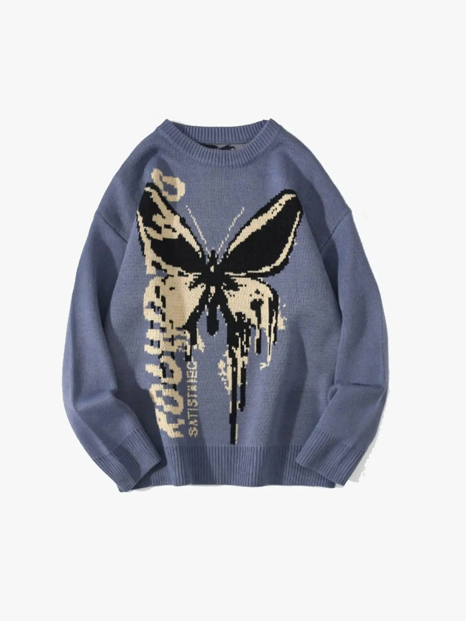 Butterfly Print Goth Sweater