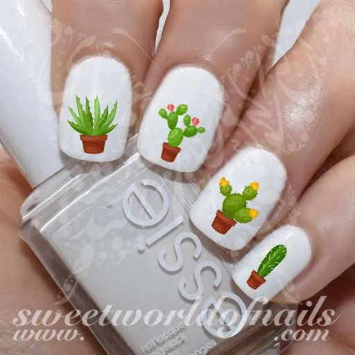 Cactus Nail Art Nail Water Decals Slides