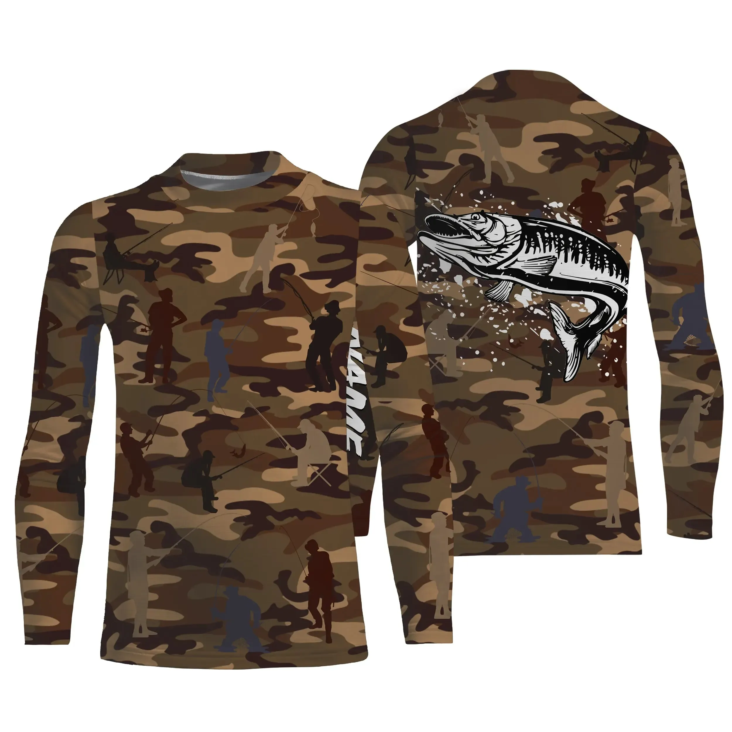 Camouflage de Pêche, Pêche du Brochet, Carnassier, Cadeau Original Pêcheur, Tee shirt All-Over, Shirt Anti-UV - CTS19052226