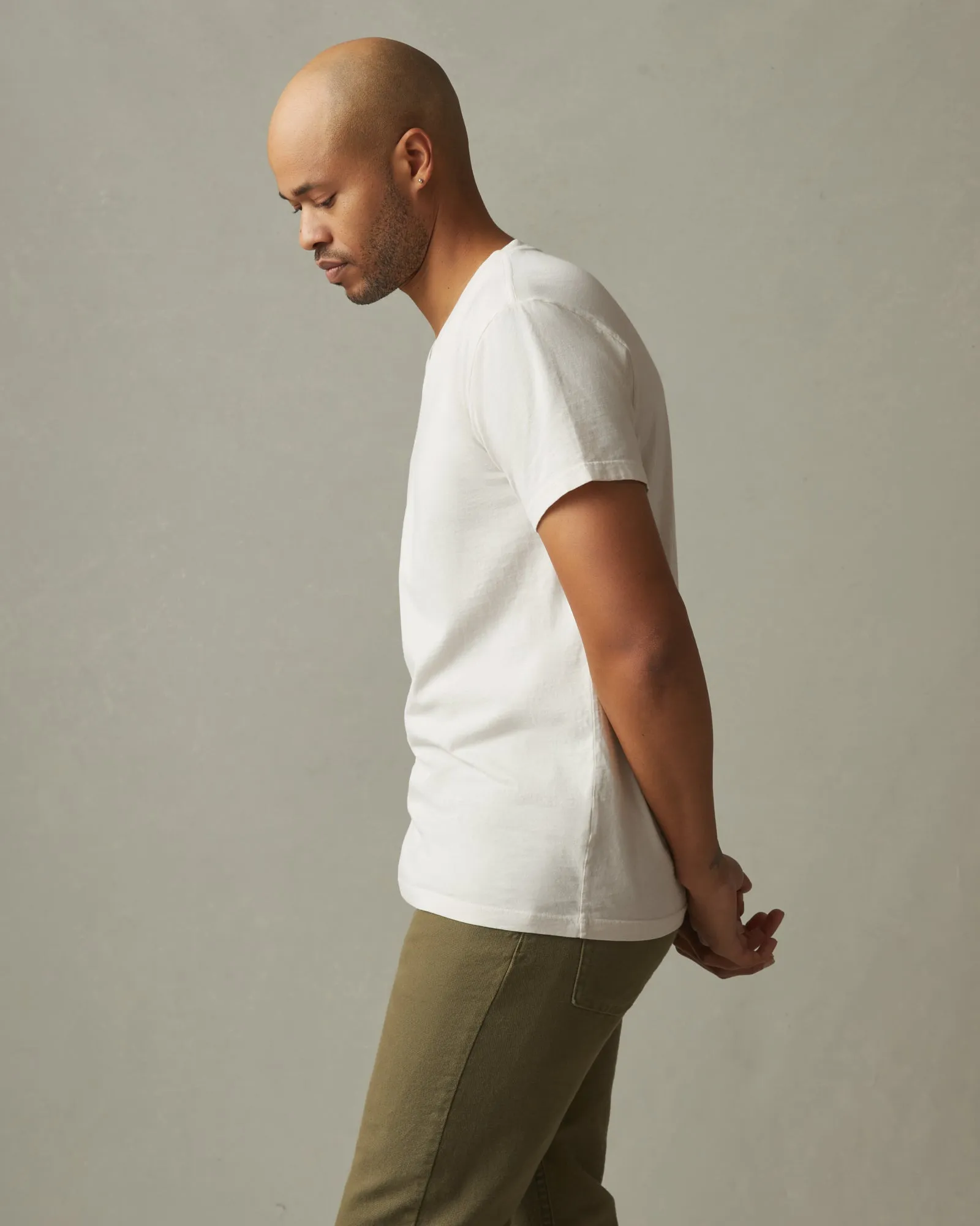 Classic Cotton V-Neck Tee - Turtledove