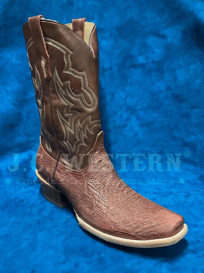 Corral A4418 Mens Shark Embroiery Horseman Toe Boot Honey Brown