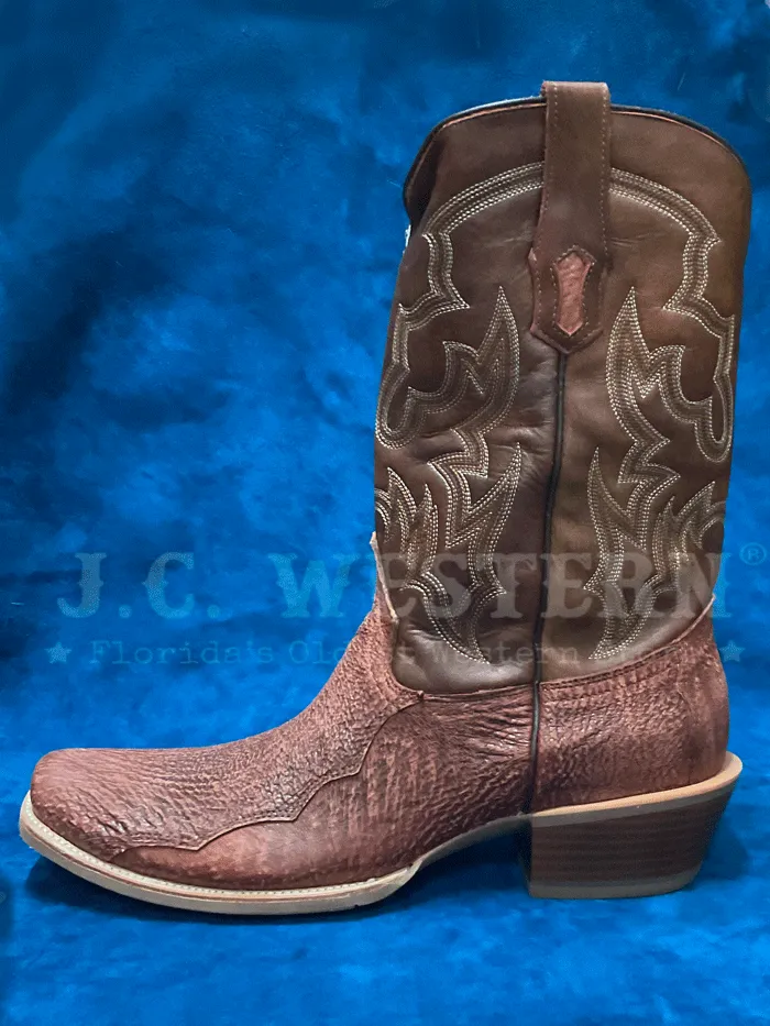 Corral A4418 Mens Shark Embroiery Horseman Toe Boot Honey Brown