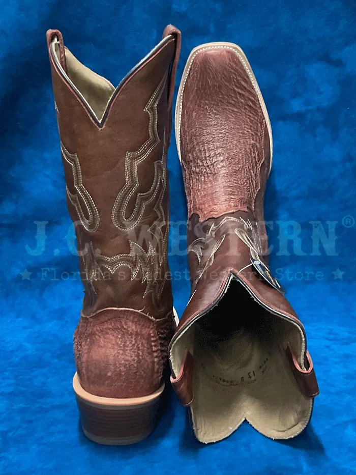 Corral A4418 Mens Shark Embroiery Horseman Toe Boot Honey Brown