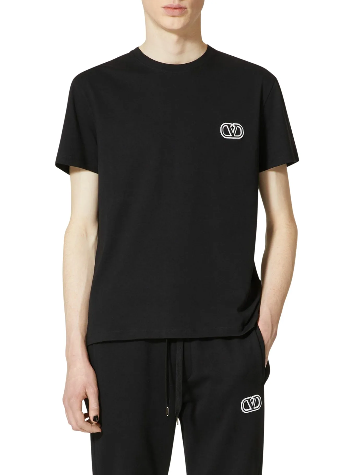 COTTON T-SHIRT WITH VLOGO SIGNATURE PATCH