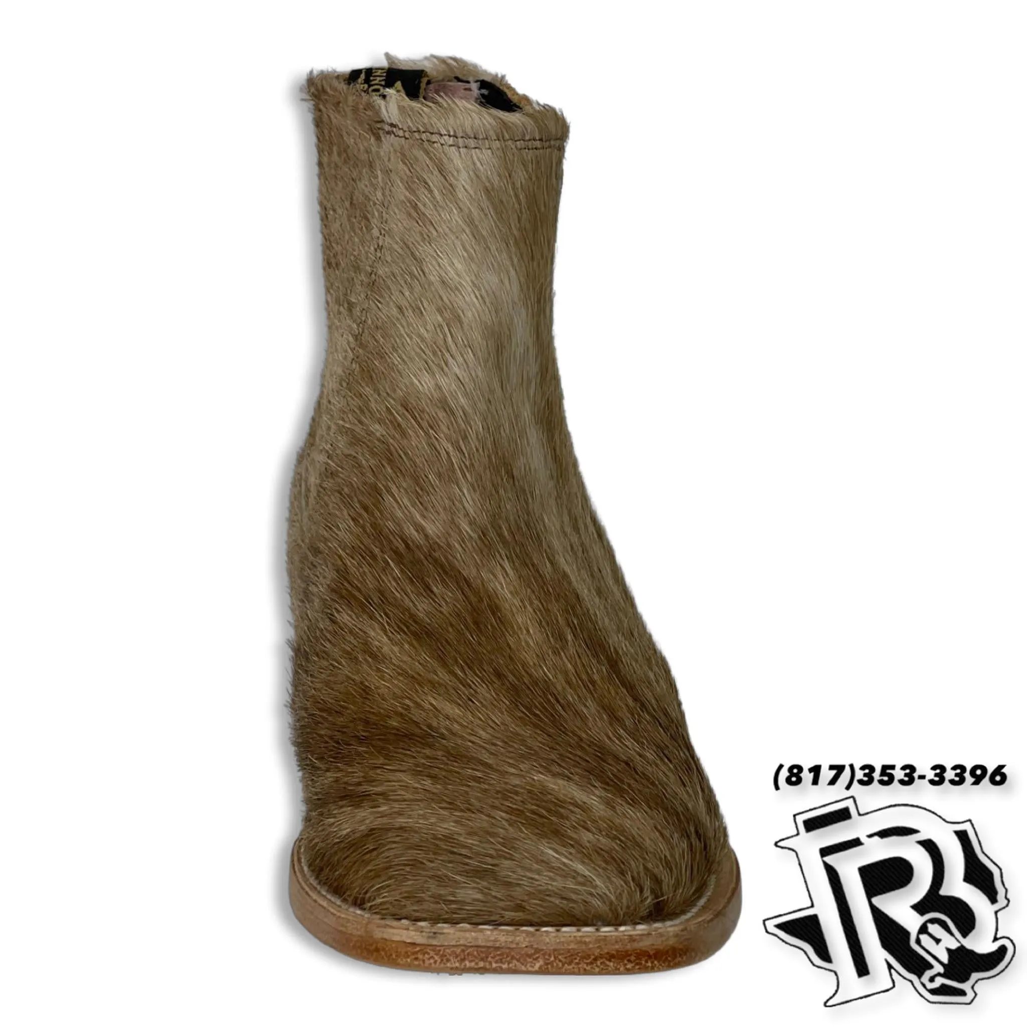 COWHIDE BOTINES (RIDING BOOTS) | LIGHT BROWN MEN SQUARE TOE BOOTS