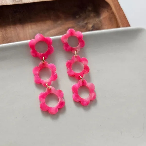 Delilah Earrings - Hot Pink