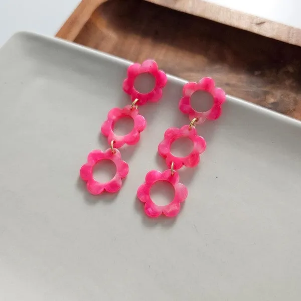 Delilah Earrings - Hot Pink