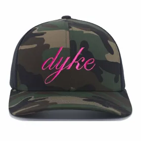 Dyke Camo Black Mesh Trucker Snapback Hat