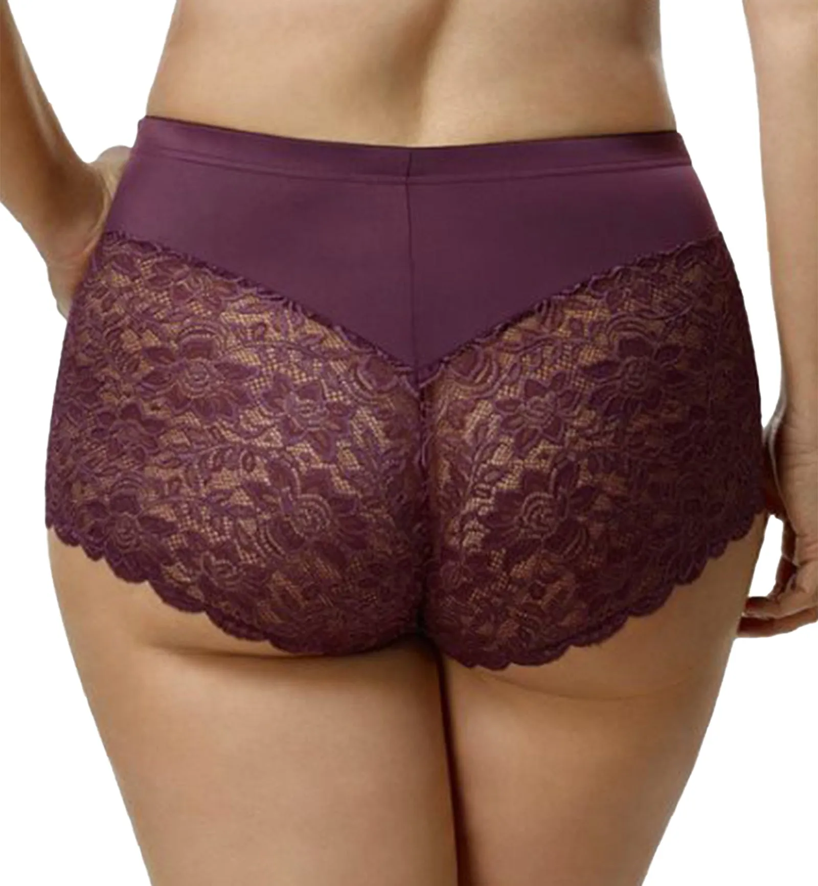 Elila Stretch Lace Cheeky Full Panty (3311) - Plum