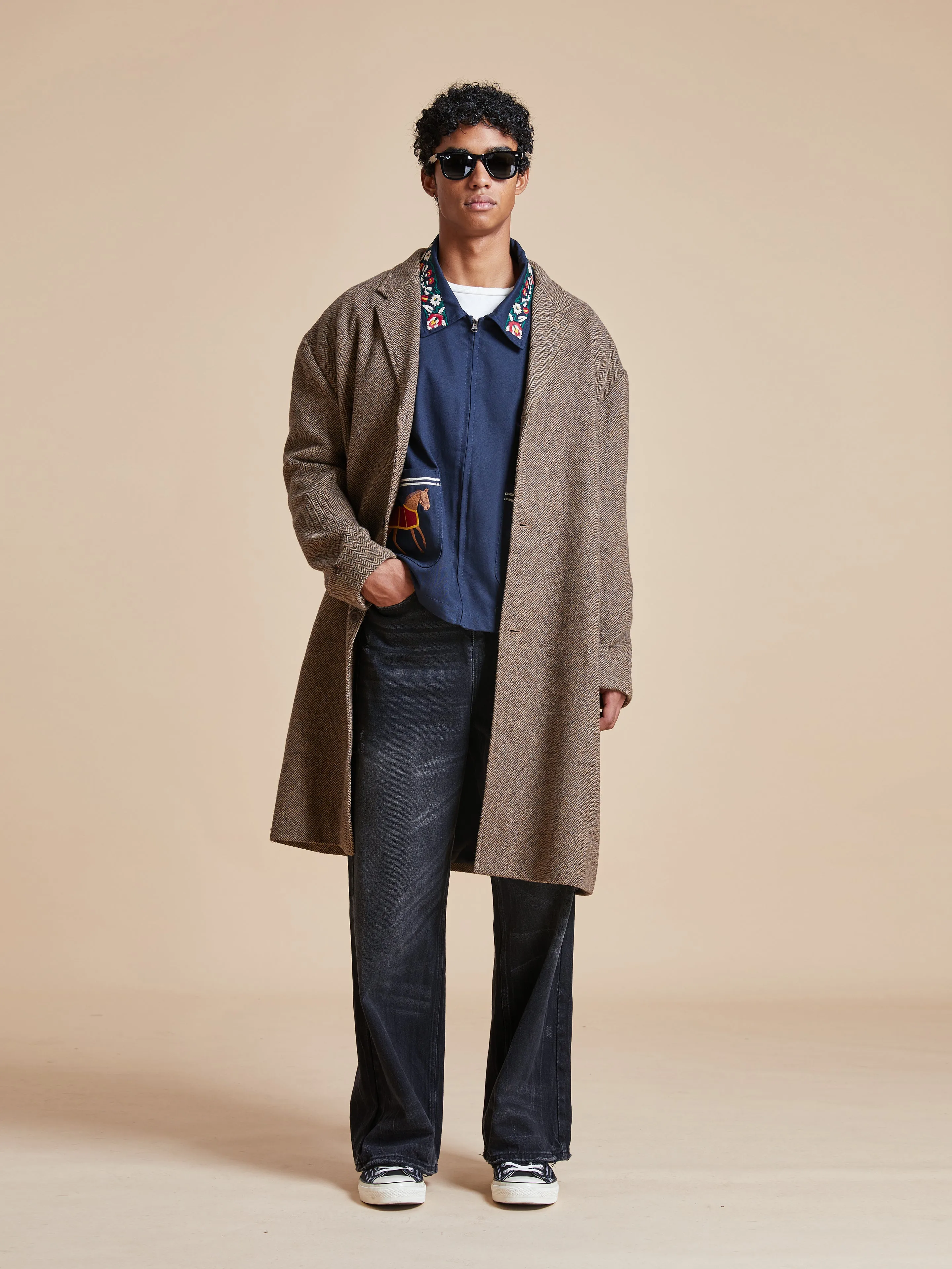 Elm Tweed Long Top Coat