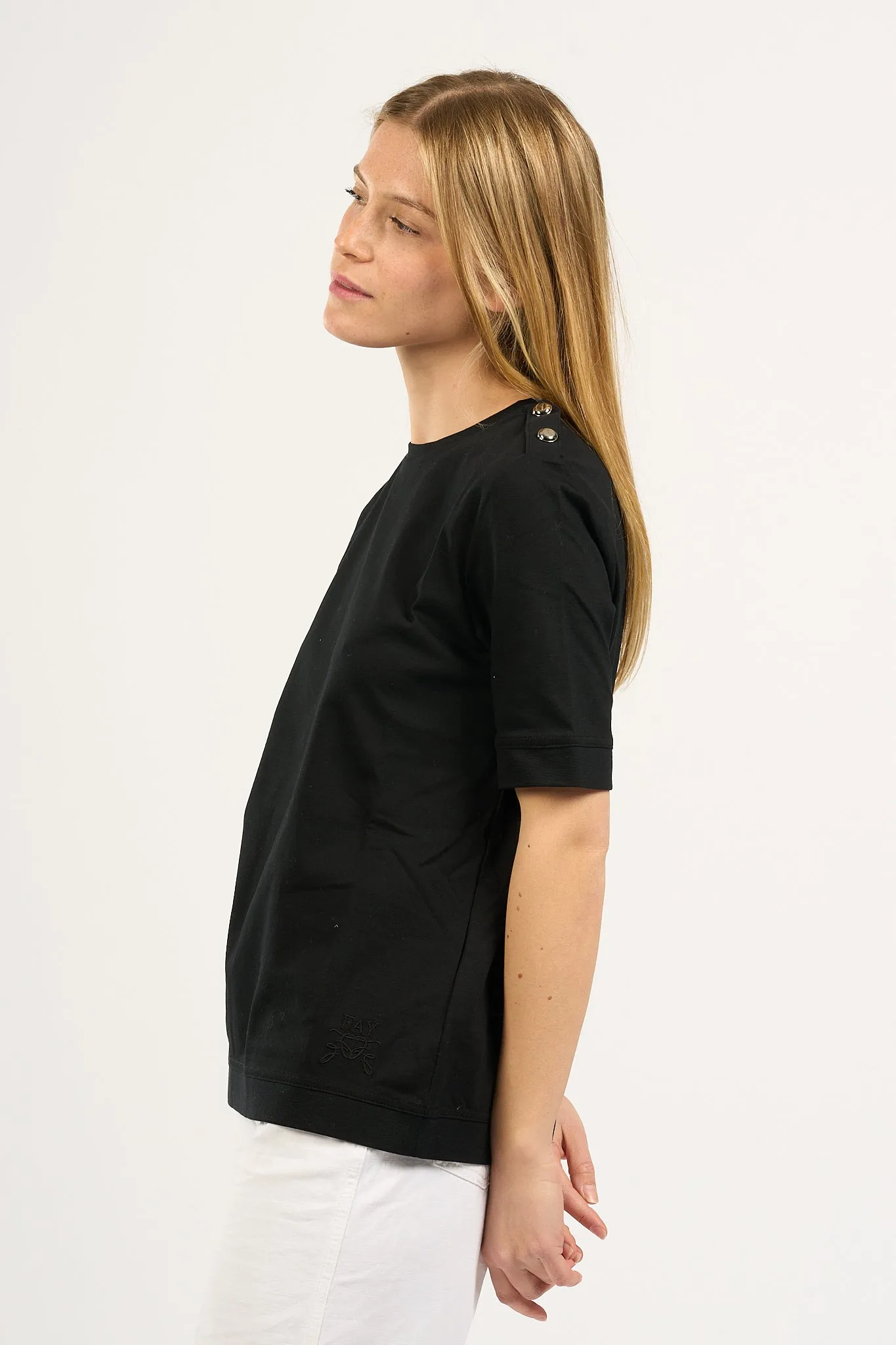 Fay T-shirt Manica Corta Nero Donna