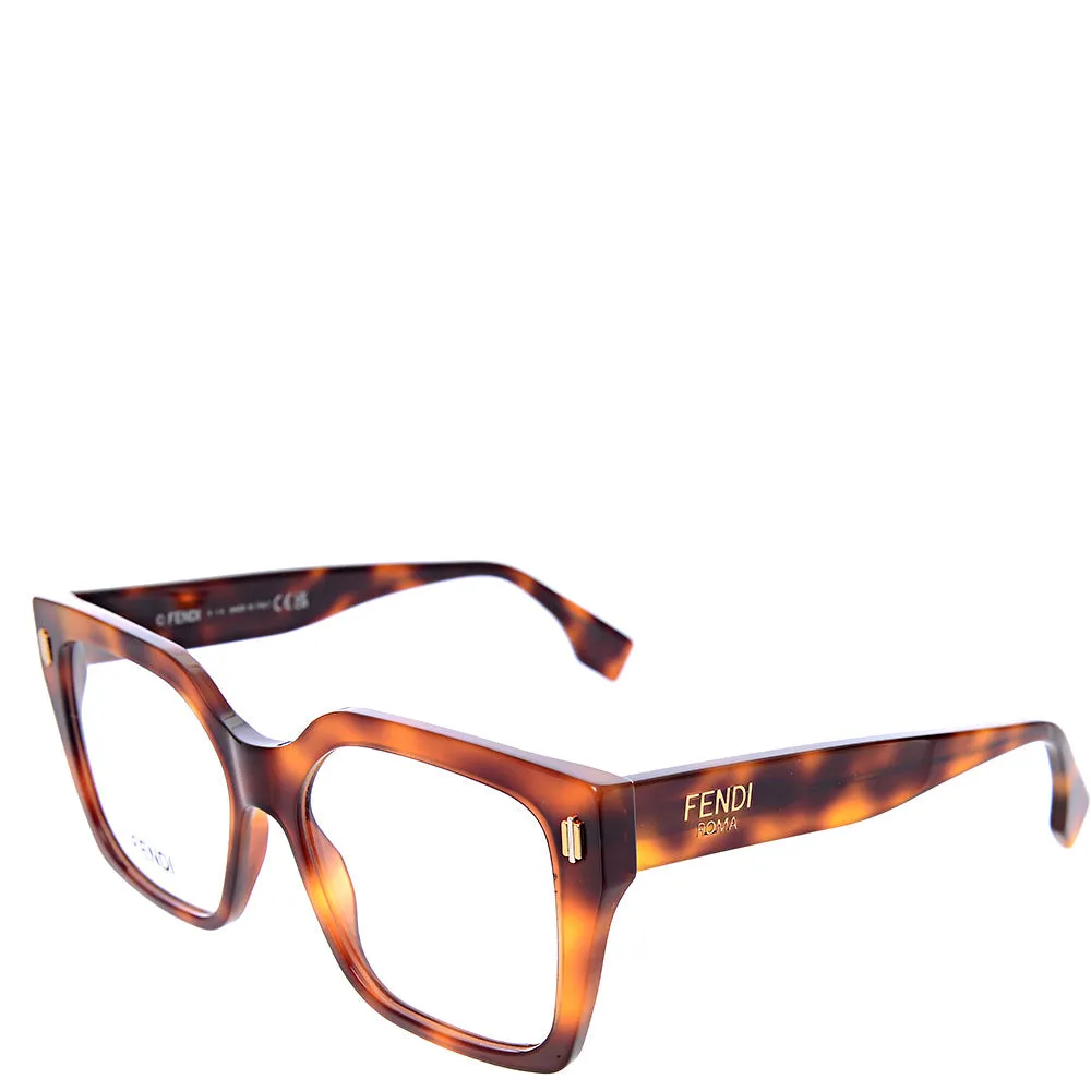 Fendi Womens Brown Fendi Roma Square Glasses