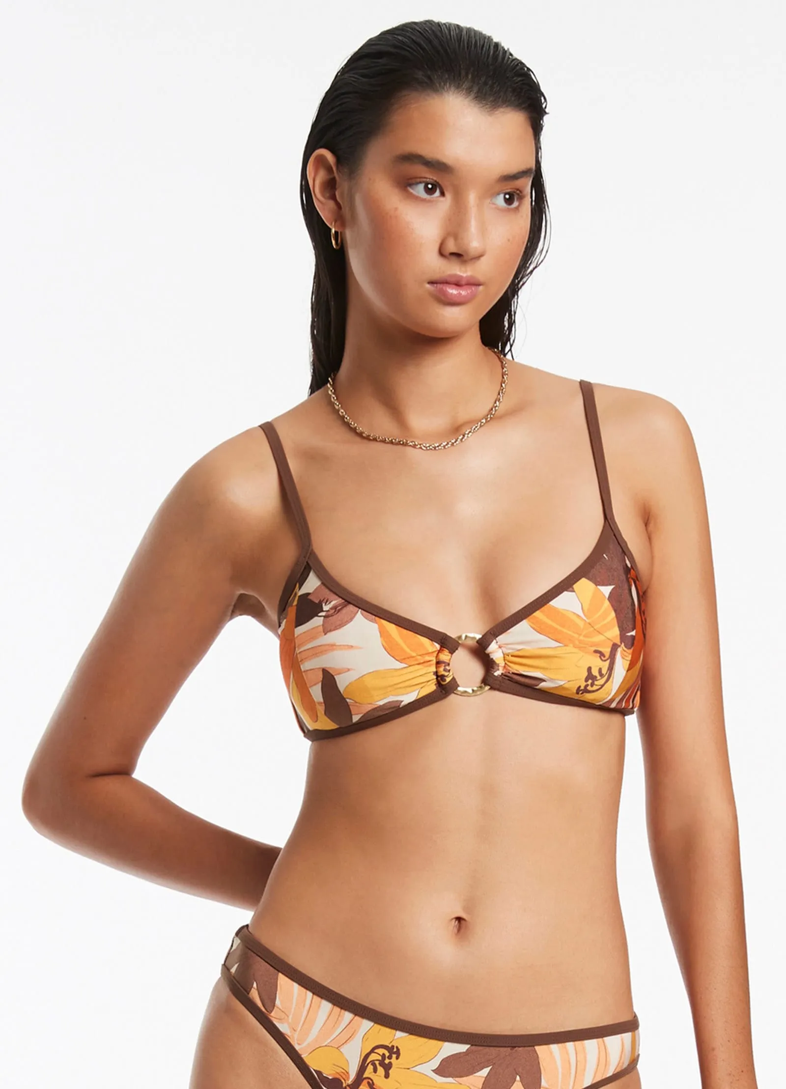 Floreale Trim Bralette - Latte