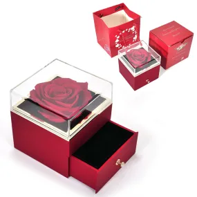 Forever Eternal Flower Rose Flower Jewelry Box Valentines Gift Christmas Box Necklace Ring Earrings Gift Box