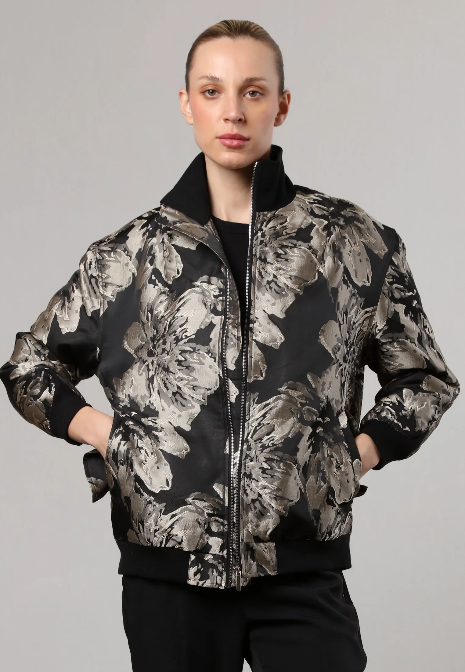 GENUINE BOMBER JACKET BLACK & STONE