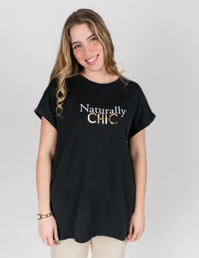 Ghejtah more - T-shirt girocollo con scritta nero