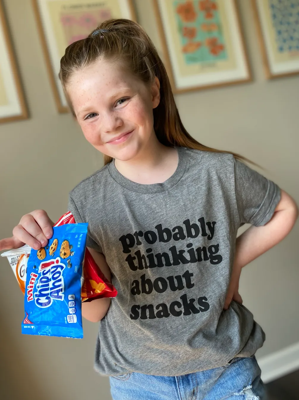 HAPPY KIDS CO PROBABLY THINKING ABOUT SNACKS TEE | BABY + KIDS