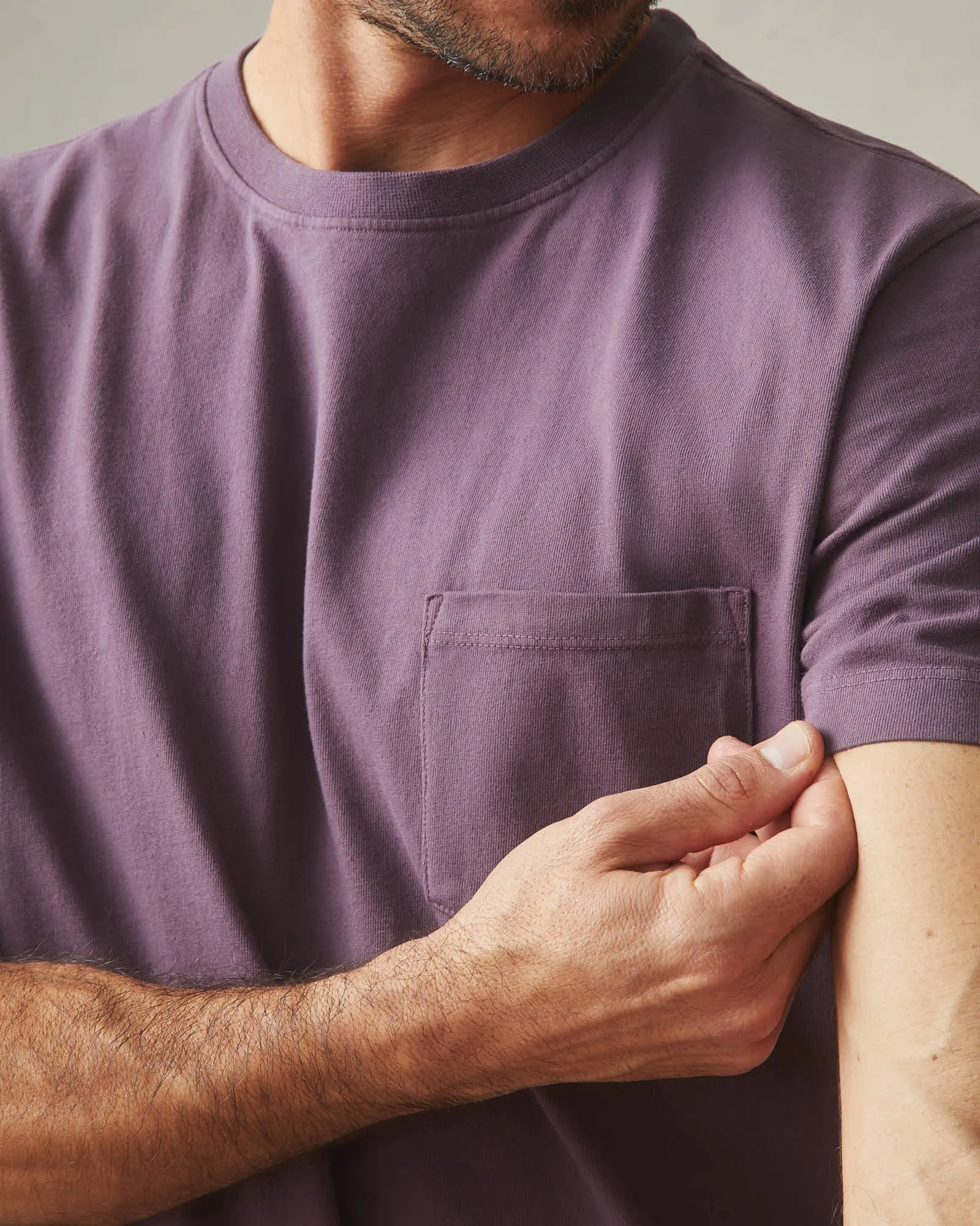 Heavyweight Pocket Tee - Black Plum