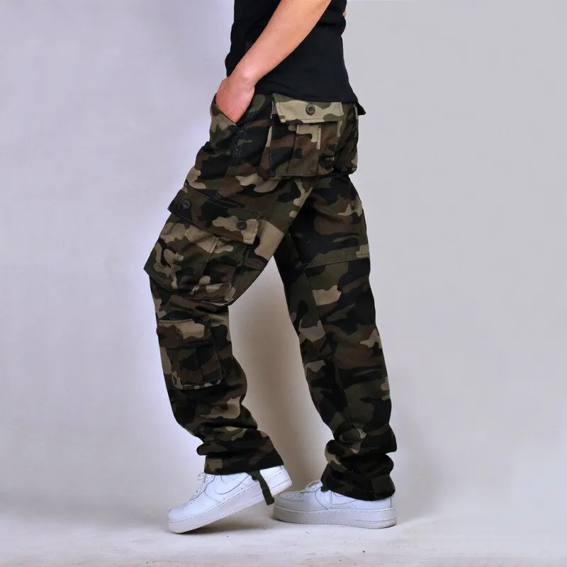 Hip Hop Casual Unisex Multi-pocket Cargo Pants Trousers Joggers