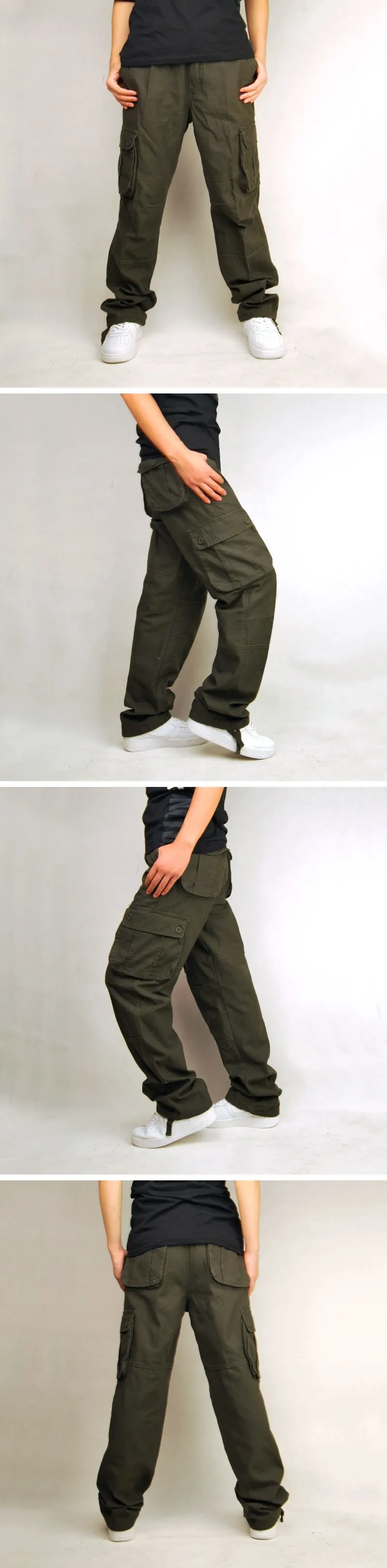 Hip Hop Casual Unisex Multi-pocket Cargo Pants Trousers Joggers