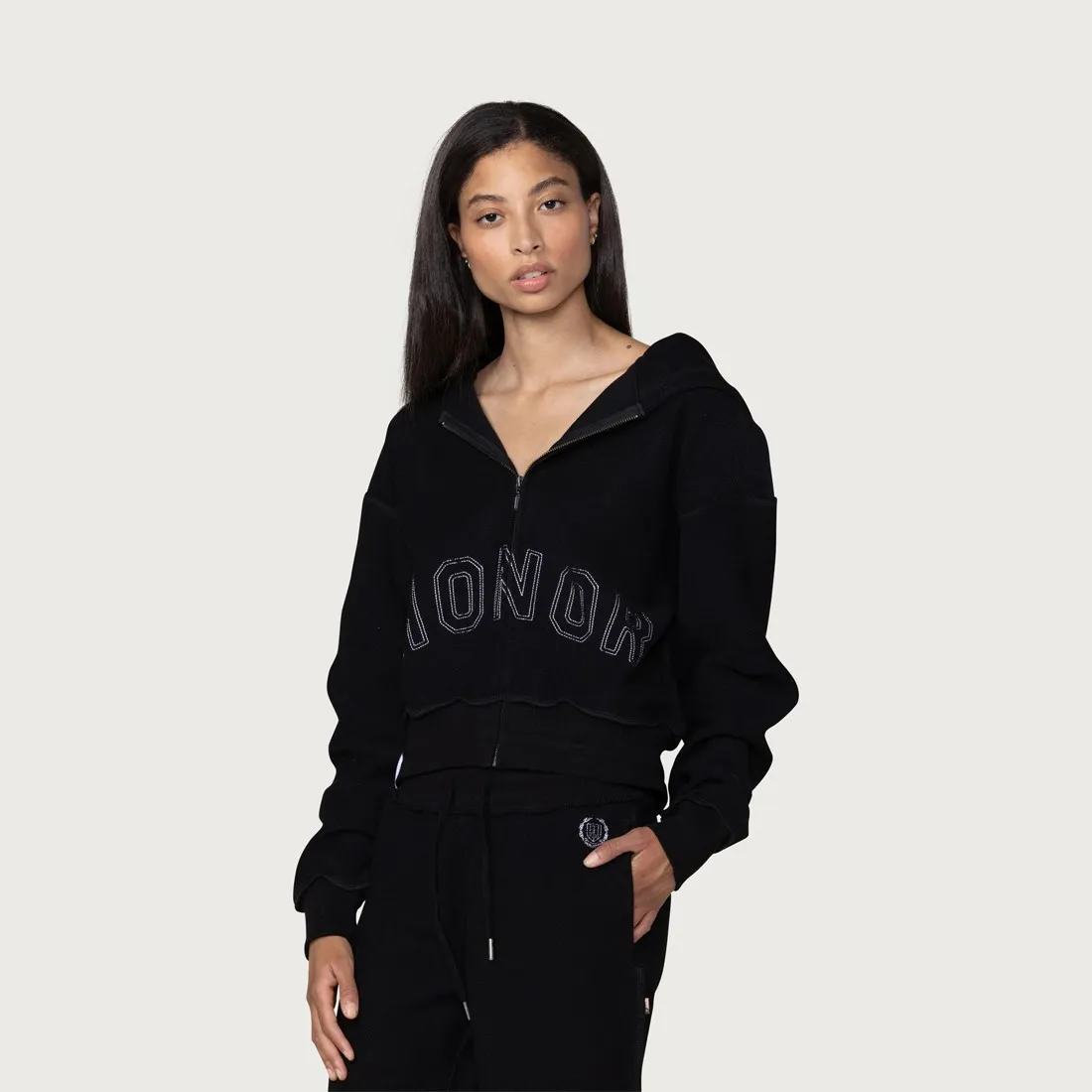 Honor The Gift Women Reversed Honoree Zip Up Hoody (black)