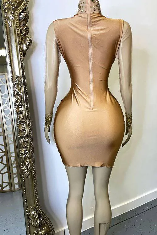 Icon Gold Diamante Dress (Ready To Ship)