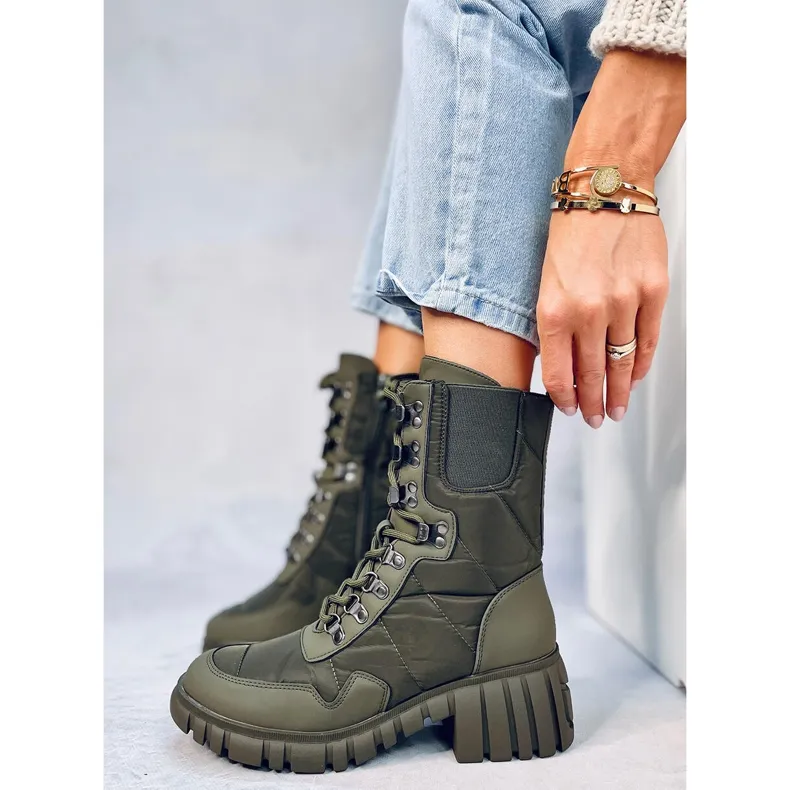 Jewel Green nylon boots