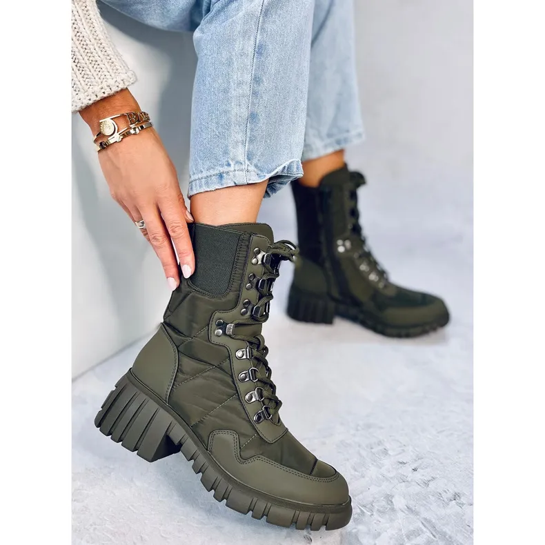 Jewel Green nylon boots