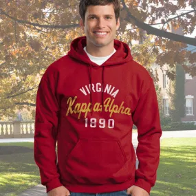 Kappa Alpha State and Date Printed Hoody - Gildan 18500 - CAD