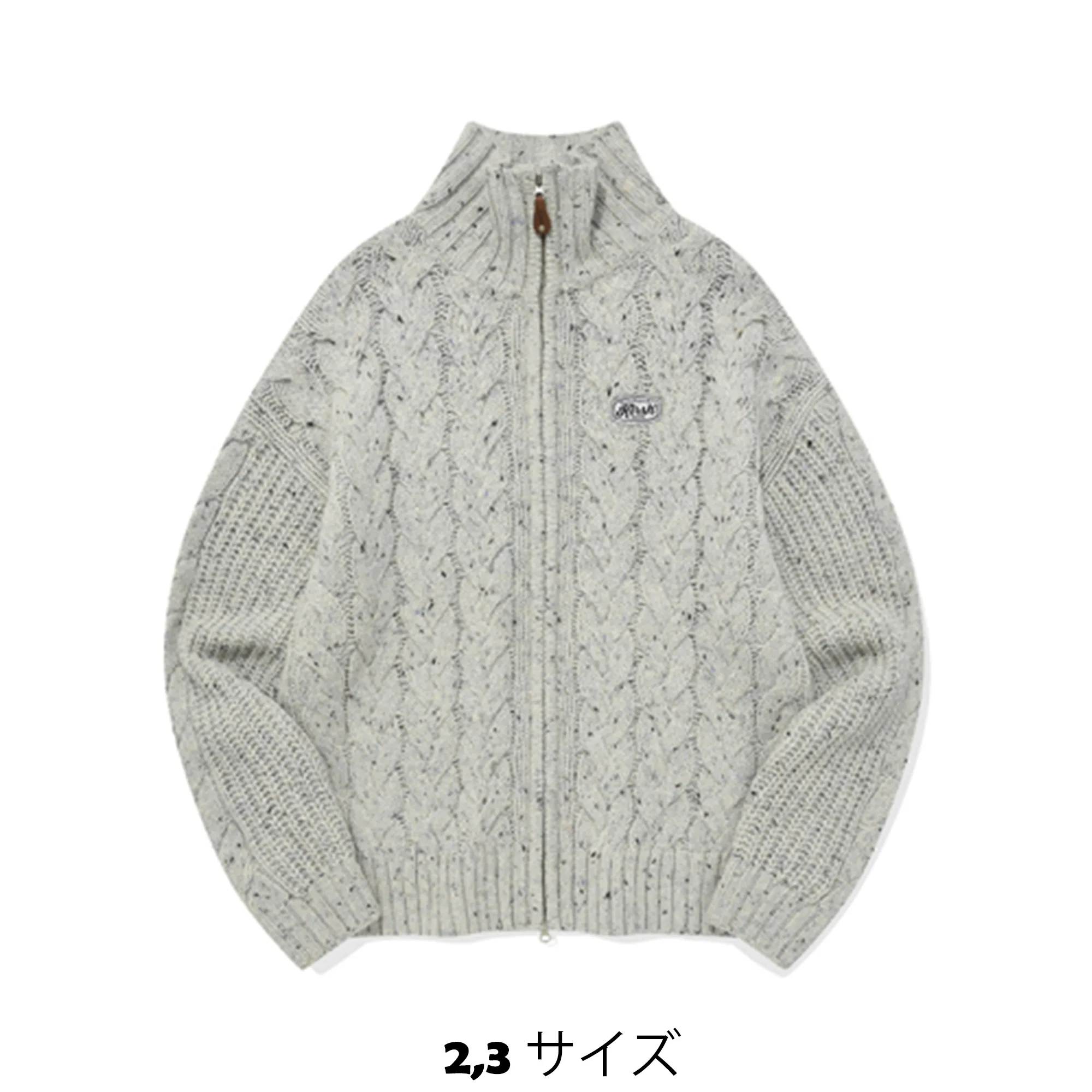 KIRSH  |[ KIRSH ] ★ UNI LOGO WAPPEN CABLE COLLAR KNIT ZIP UP