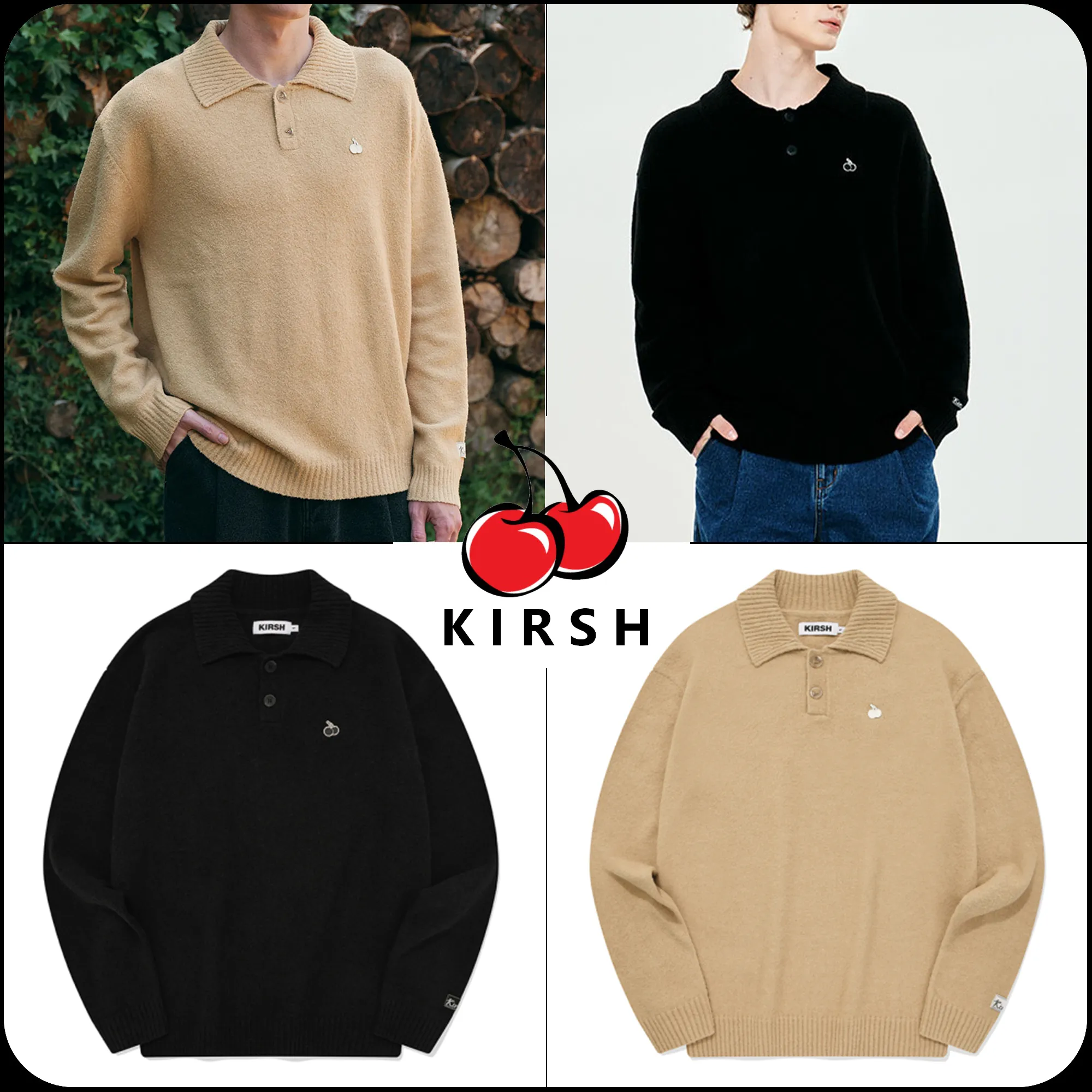 KIRSH  |[ KIRSH ]★MONO CHERRY MEN COLLAR KNIT