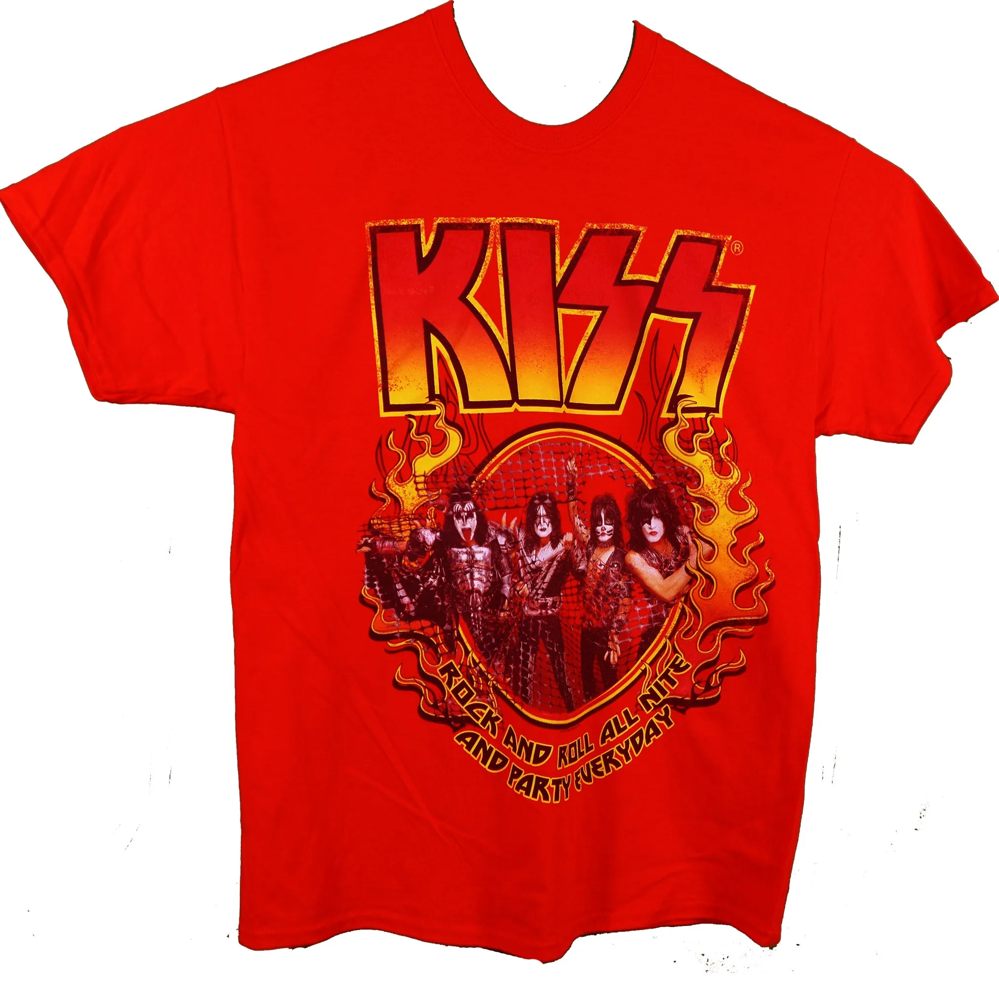 Kiss Rock and Roll All Night Red T